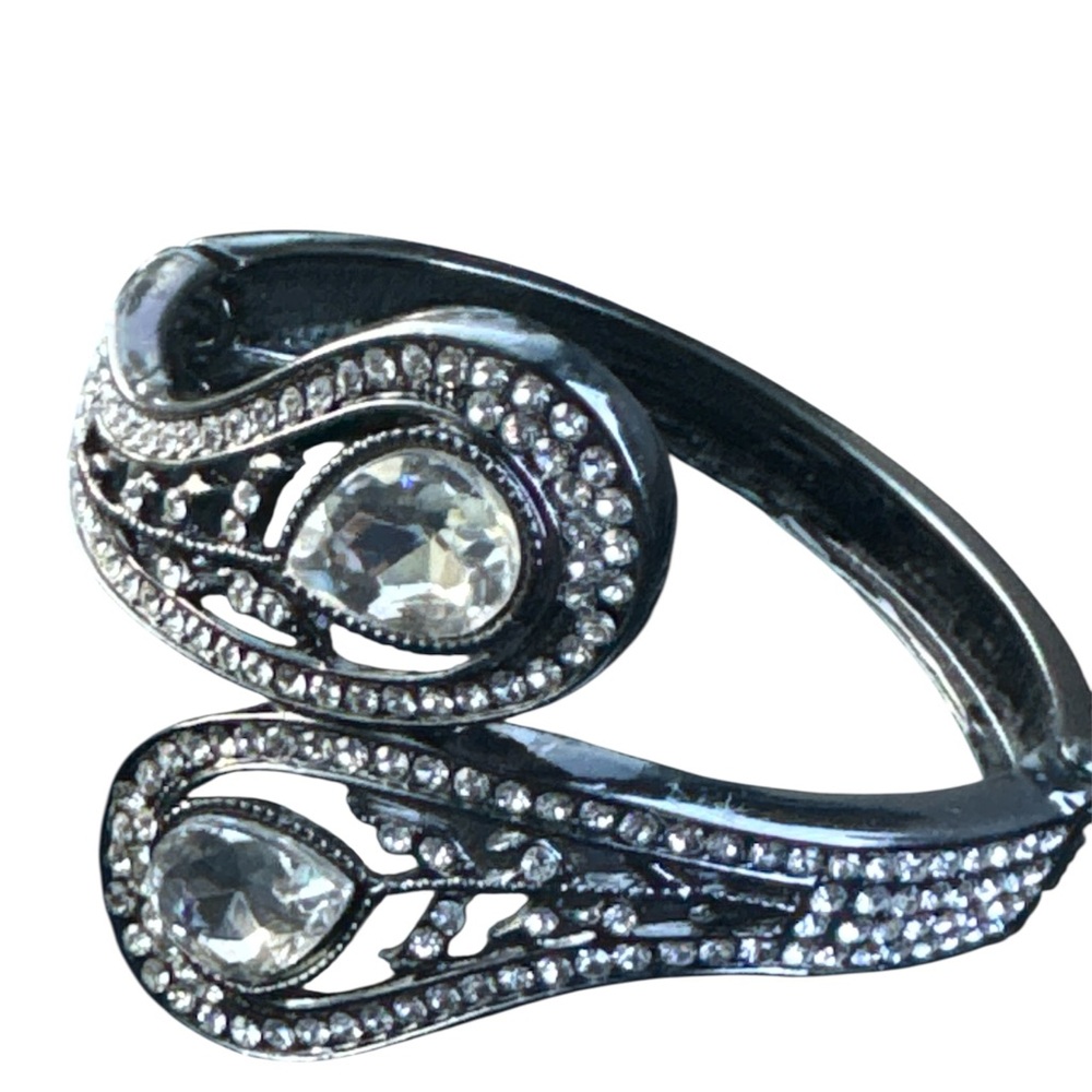 Women's black-toned finish cuff bracelet